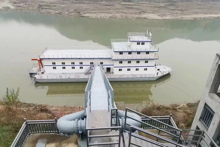 Насосная станция для вод с большими колебаниями уровня воды